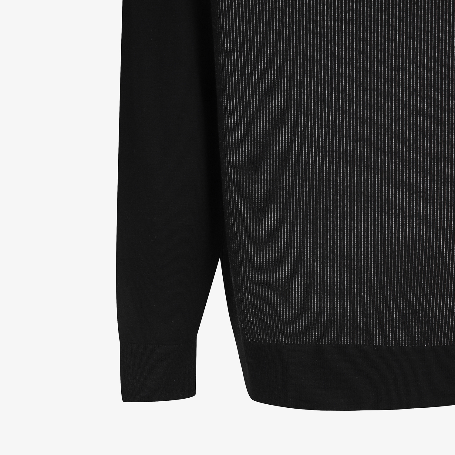 사우스케이프 남성 스트라이프 텍스쳐 하프 집업 니트_블랙