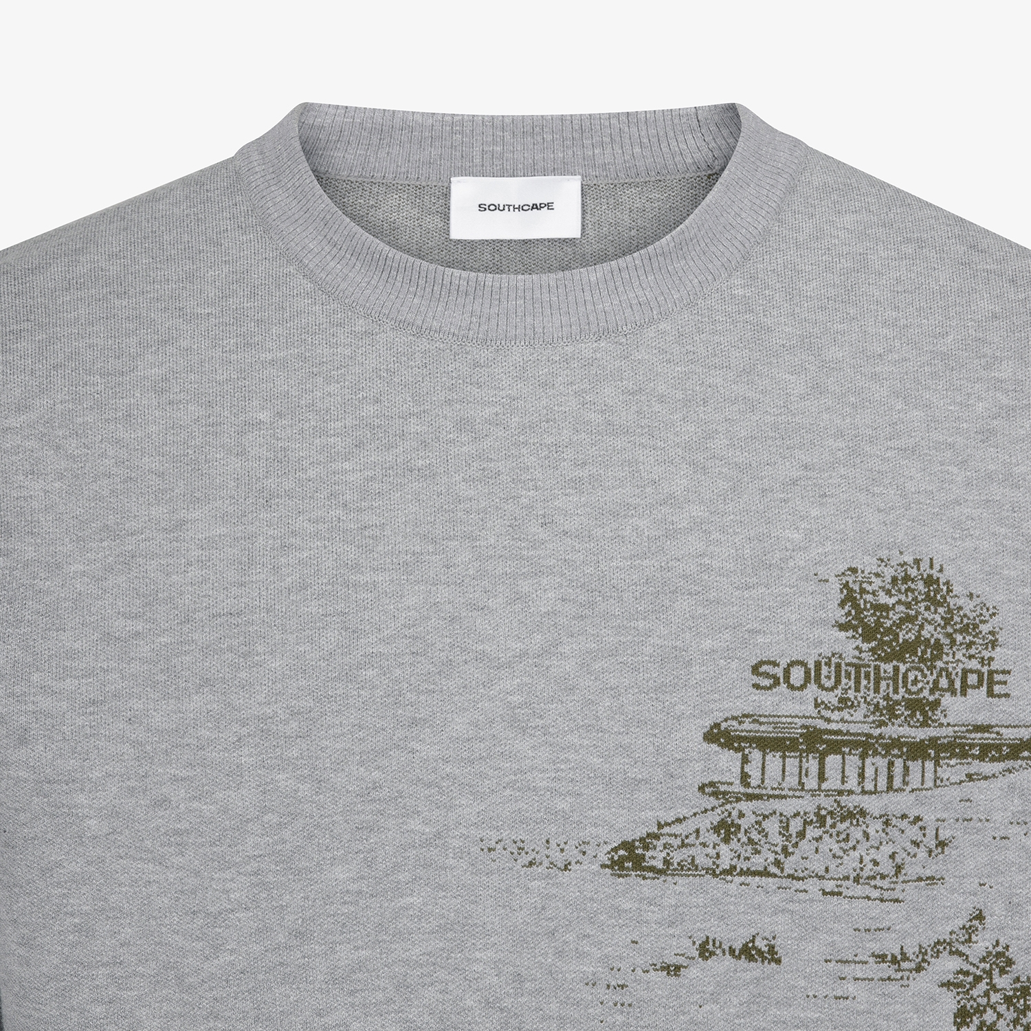 사우스케이프 남성 남해 헤리티지 자카드 니트 풀오버_그레이
