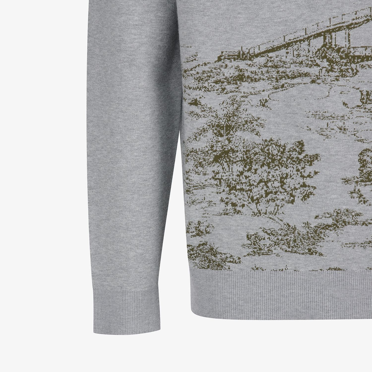 사우스케이프 남성 남해 헤리티지 자카드 니트 풀오버_그레이