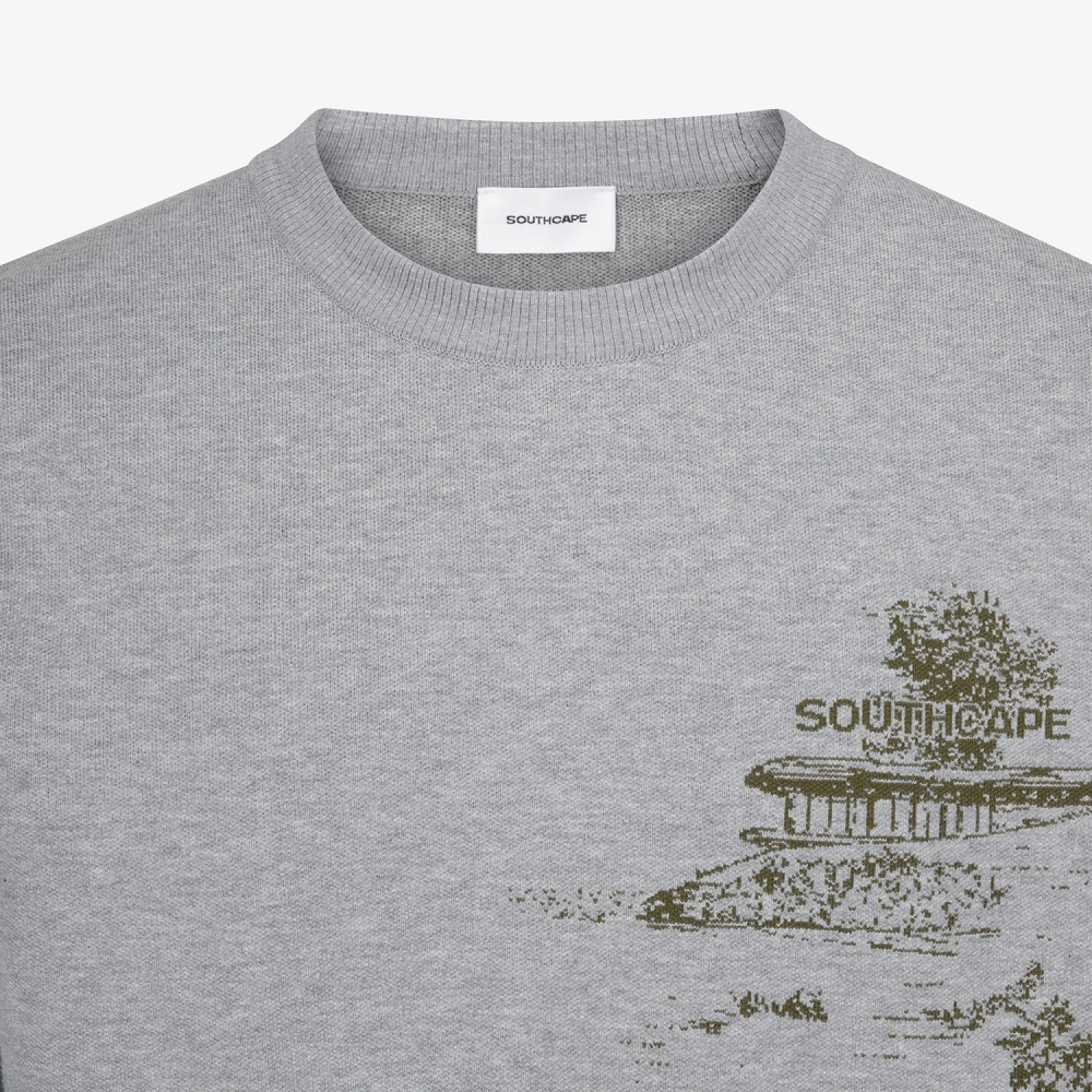 사우스케이프 남성 남해 헤리티지 자카드 니트 풀오버_그레이