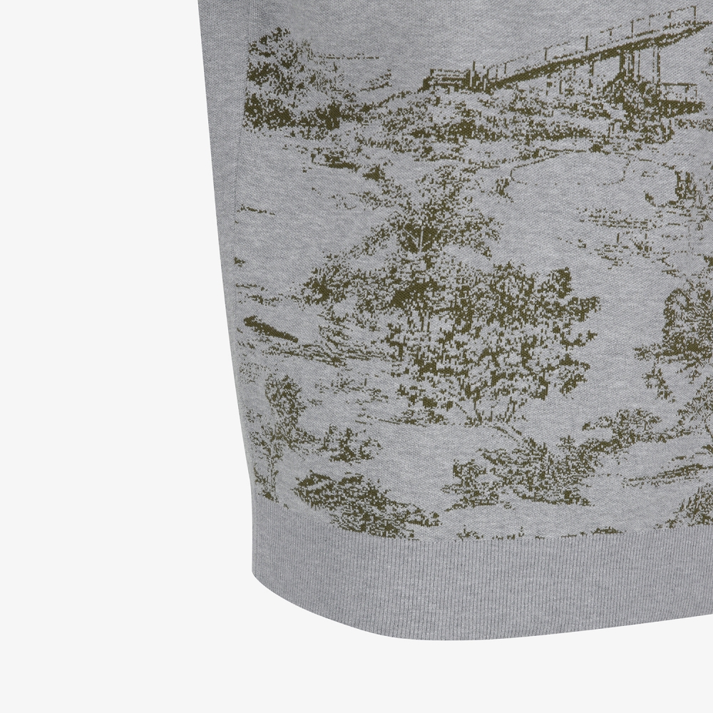 사우스케이프 남성 남해 헤리티지 자카드 니트 풀오버_그레이