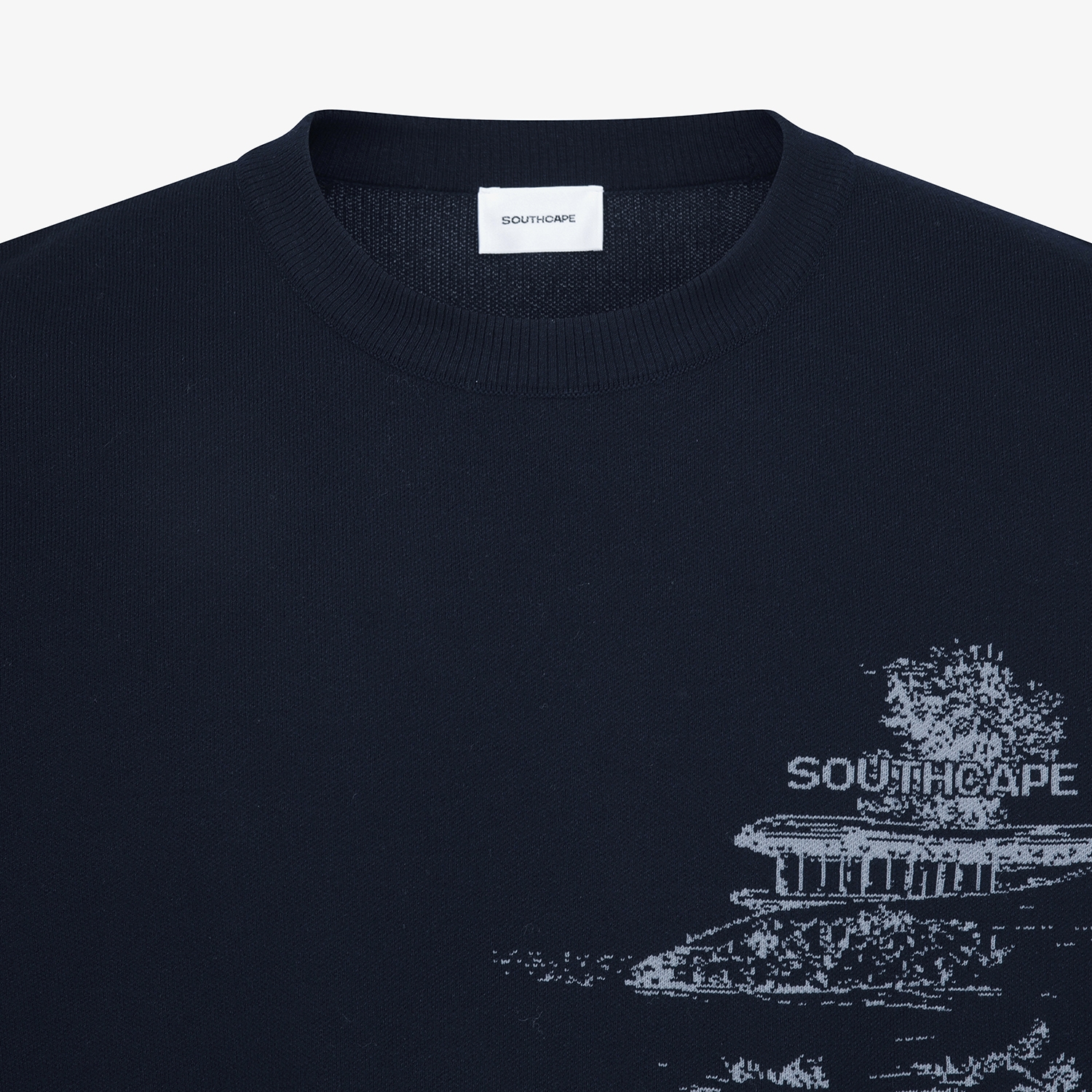 사우스케이프 남성 남해 헤리티지 자카드 니트 풀오버_네이비