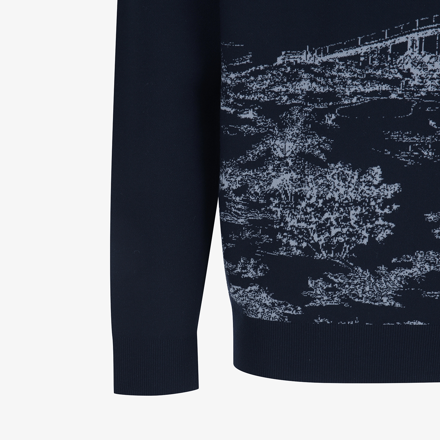 사우스케이프 남성 남해 헤리티지 자카드 니트 풀오버_네이비