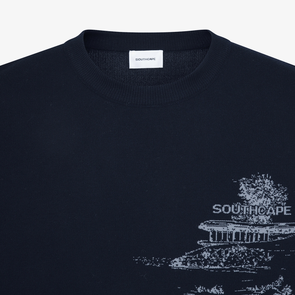 사우스케이프 남성 남해 헤리티지 자카드 니트 풀오버_네이비