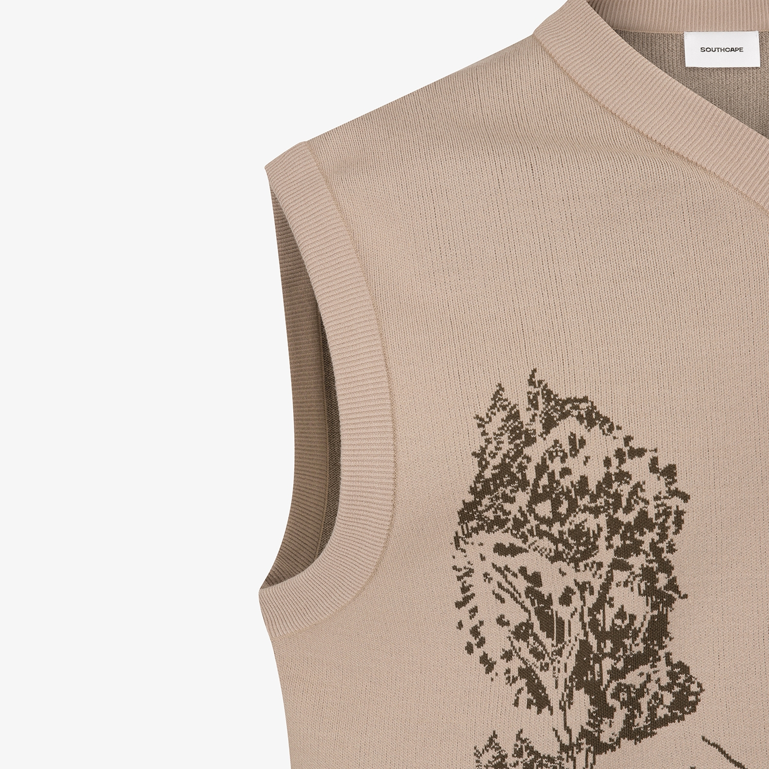 사우스케이프 남성 남해 헤리티지 브이넥 니트 베스트_베이지