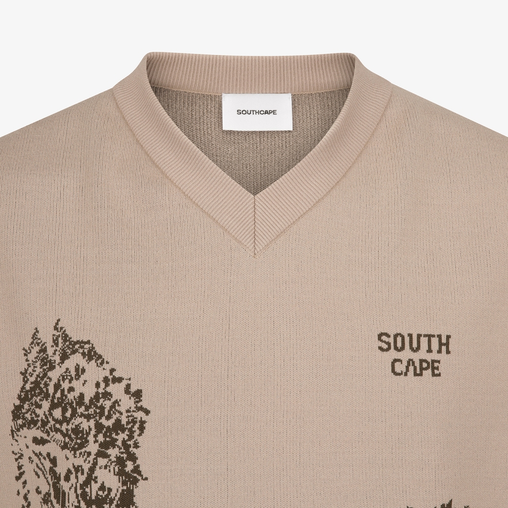 사우스케이프 남성 남해 헤리티지 브이넥 니트 베스트_베이지