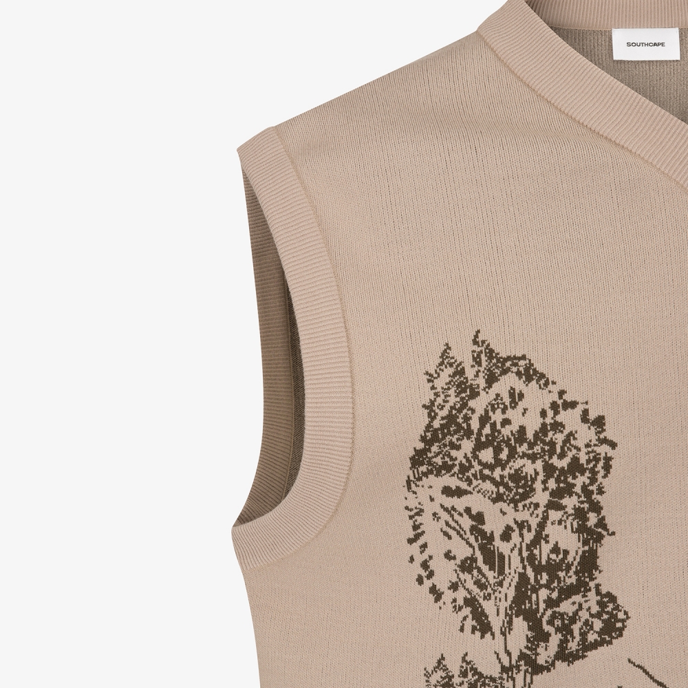 사우스케이프 남성 남해 헤리티지 브이넥 니트 베스트_베이지
