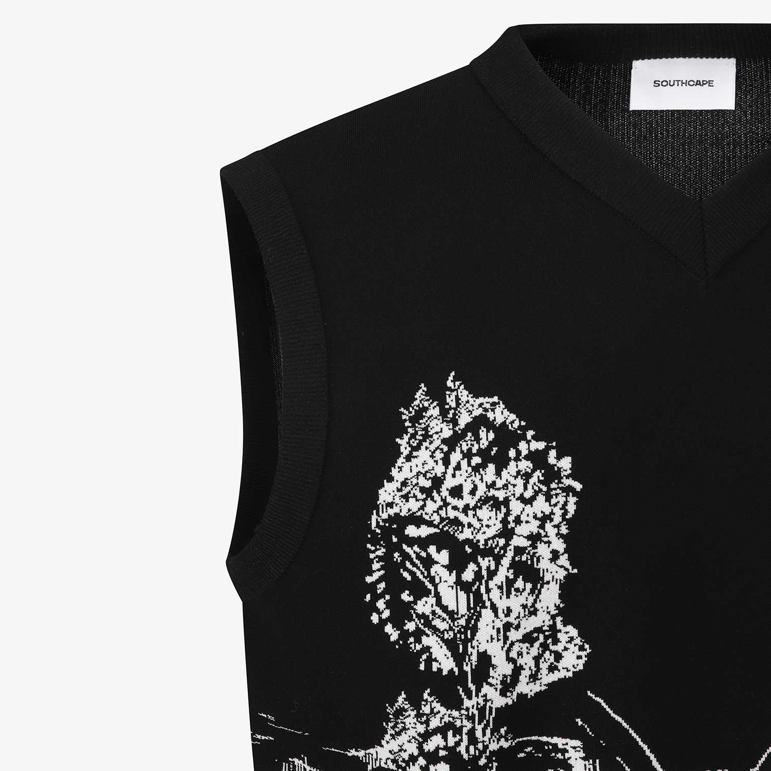 사우스케이프 남성 남해 헤리티지 브이넥 니트 베스트_블랙