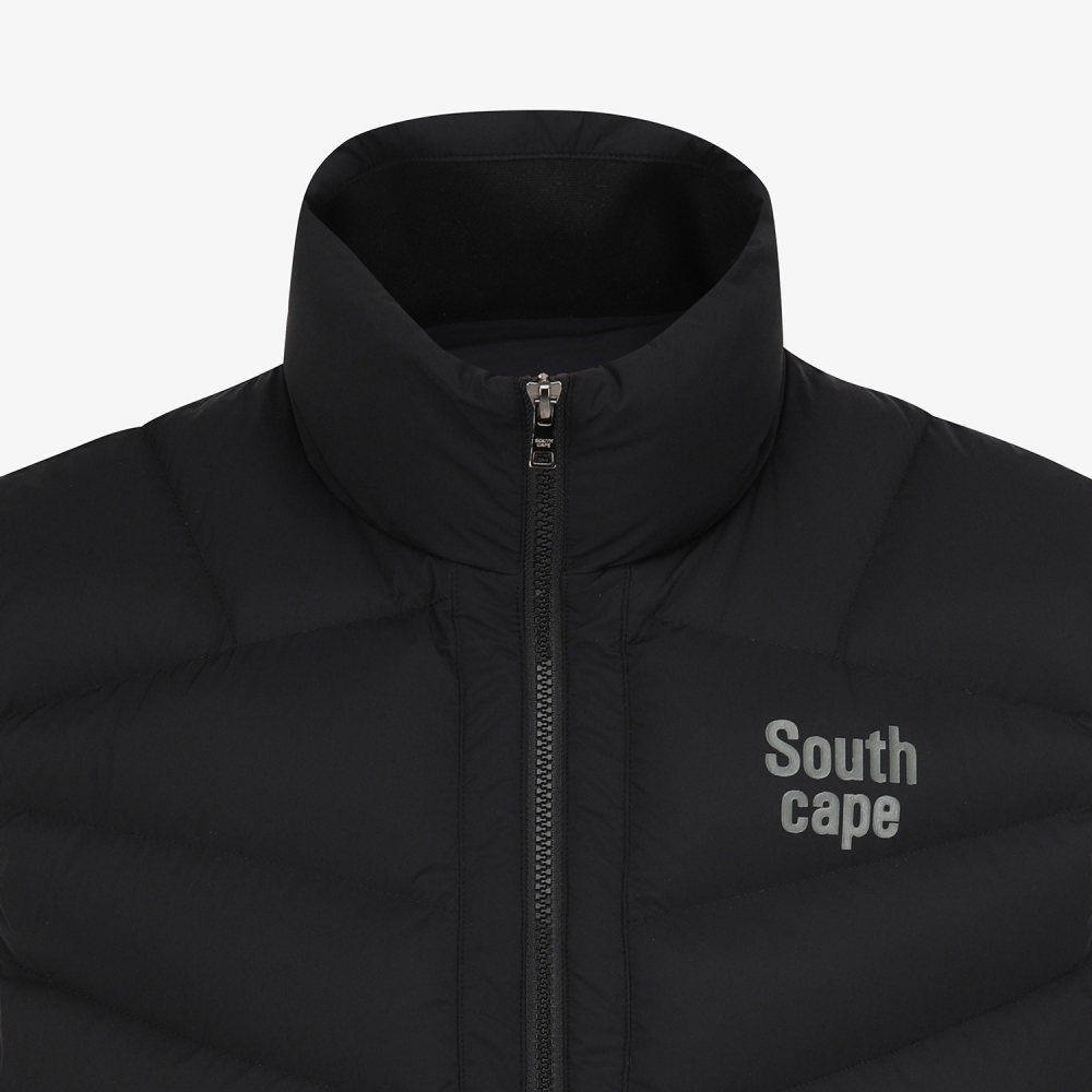 사우스케이프 남성 절개 구스 다운 베스트_블랙