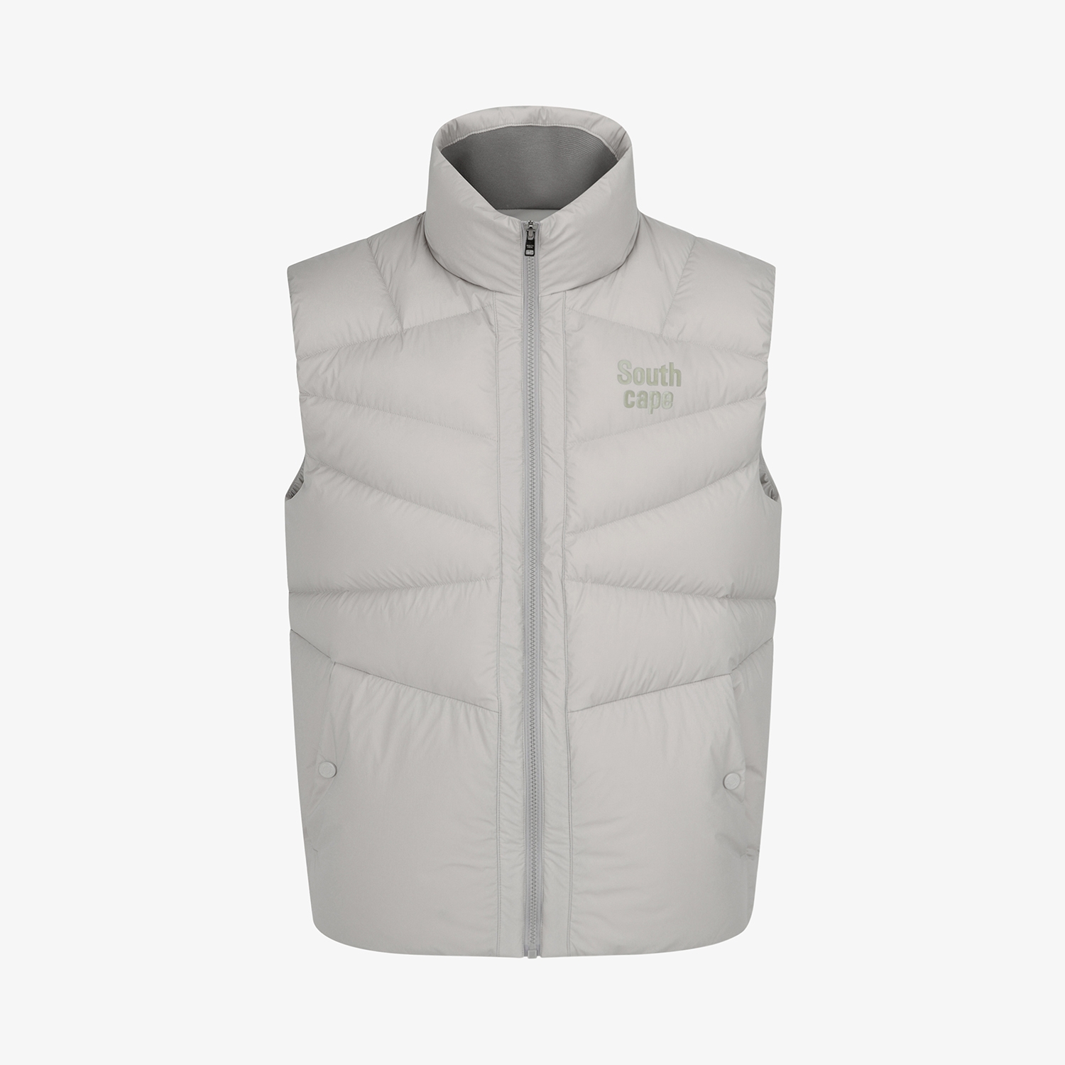 사우스케이프 남성 절개 구스 다운 베스트_세피아