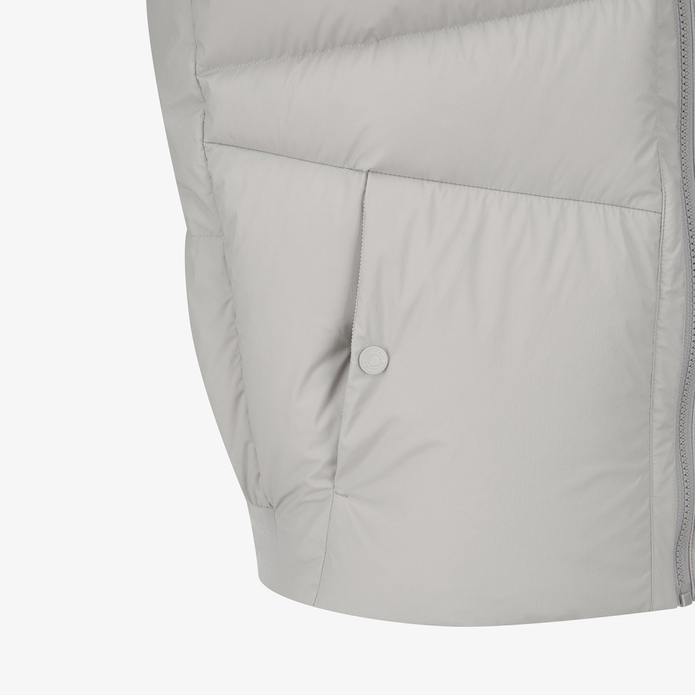 사우스케이프 남성 절개 구스 다운 베스트_세피아