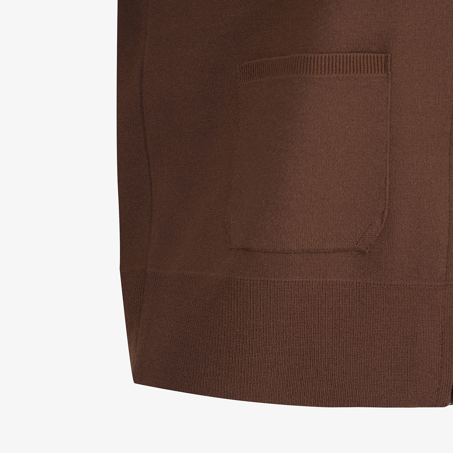 여성 사우스크로스 니트 하프넥 집업 가디건_브라운