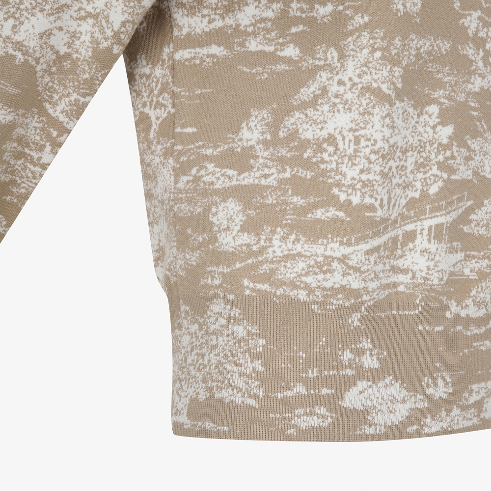 사우스케이프 여성 남해 헤리티지 카라 하프집 니트 풀오버_베이지