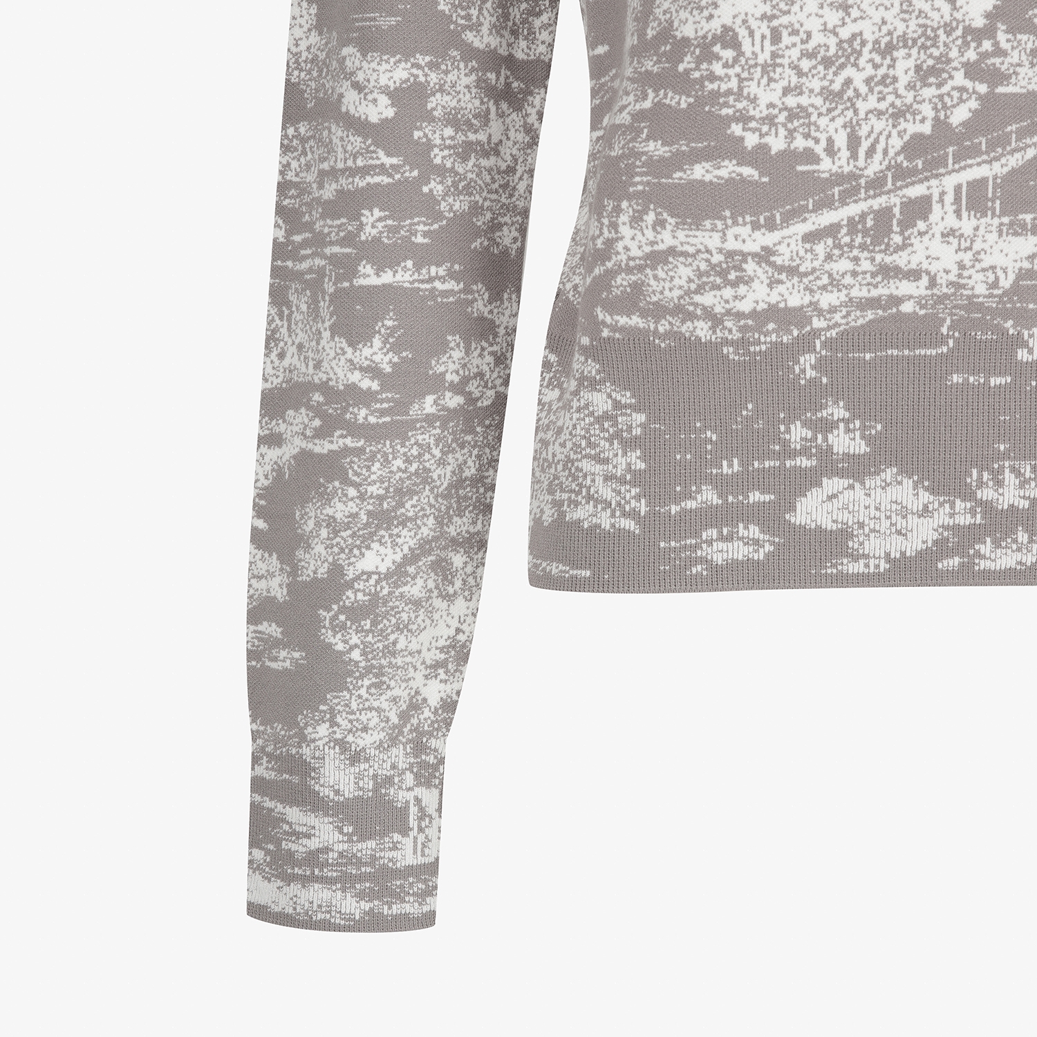 사우스케이프 여성 남해 헤리티지 카라 하프집 니트 풀오버_그레이