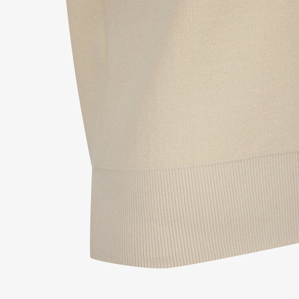 여성 사우스크로스 소매 로고 포인트 니트 풀오버_베이지