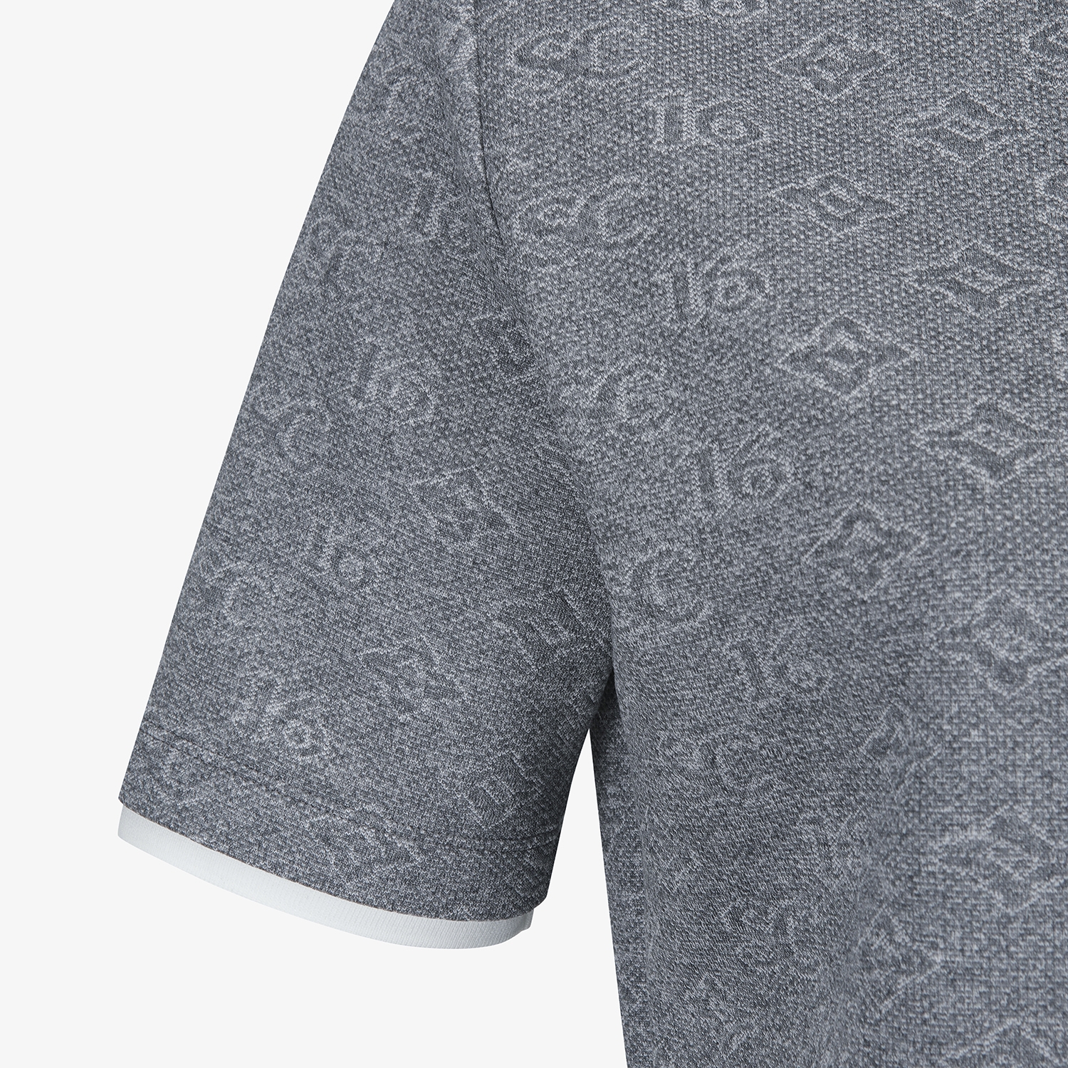 사우스케이프 여성 모노그램 패턴 자카드 카라 티셔츠_차콜 그레이