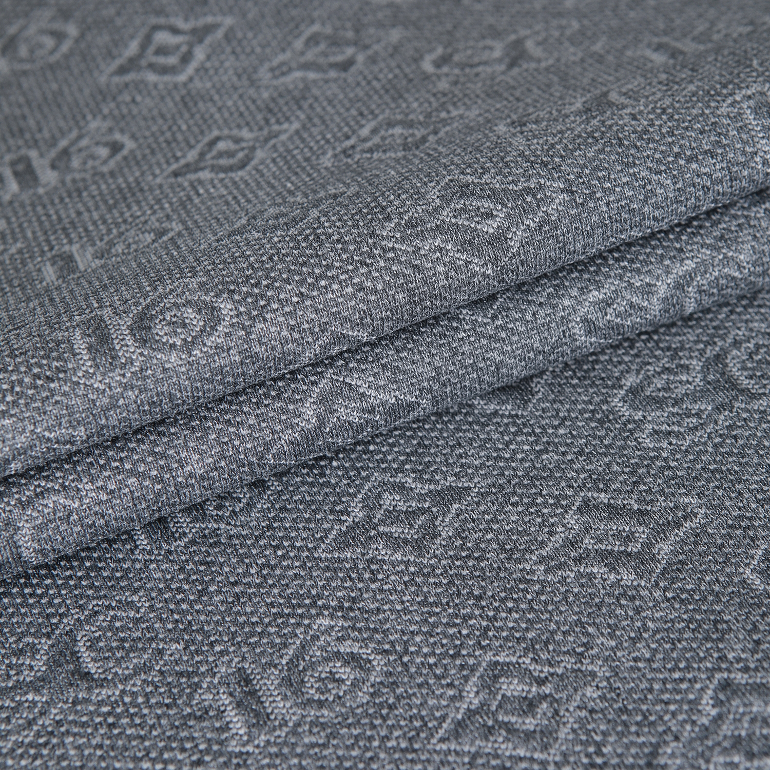 사우스케이프 여성 모노그램 패턴 자카드 카라 티셔츠_차콜 그레이