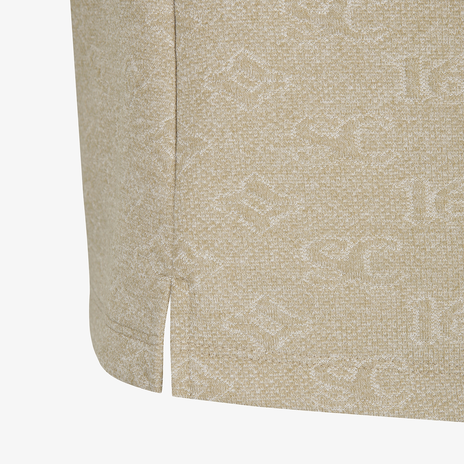 사우스케이프 여성 모노그램 패턴 자카드 카라 티셔츠_카키 베이지