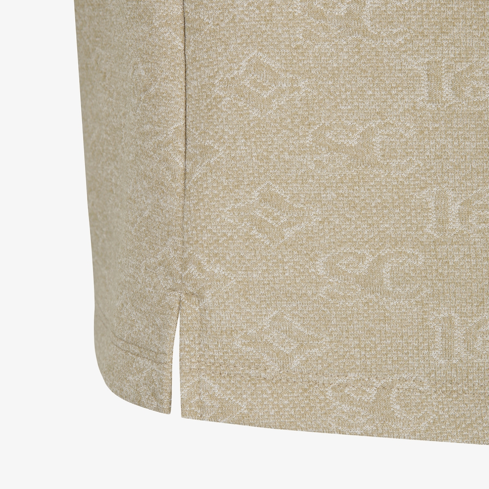 사우스케이프 여성 모노그램 패턴 자카드 카라 티셔츠_카키 베이지