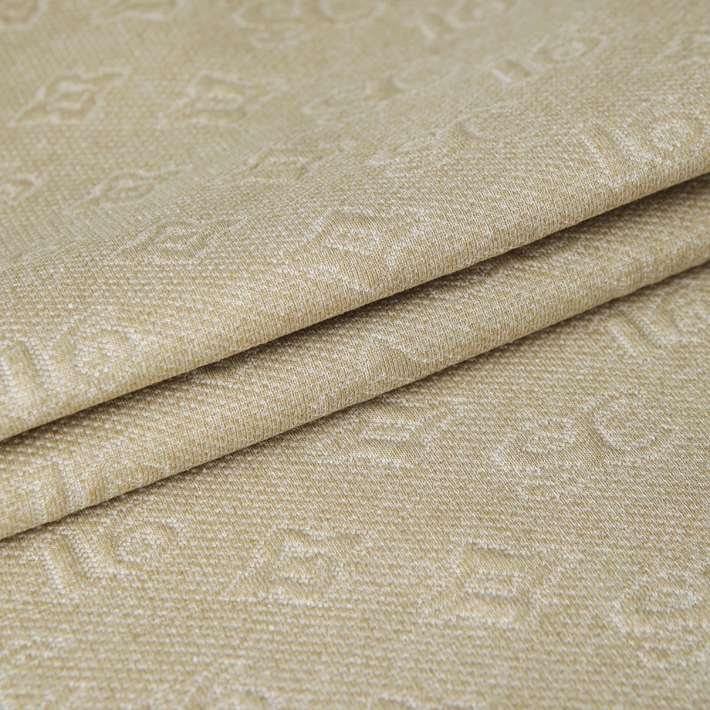 사우스케이프 여성 모노그램 패턴 자카드 카라 티셔츠_카키 베이지