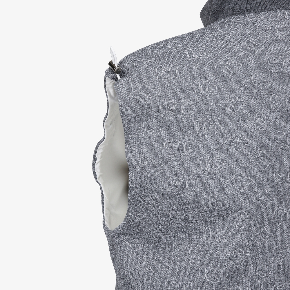 사우스케이프 여성 모노그램 패턴 자카드 리버시블 베스트_차콜 그레이