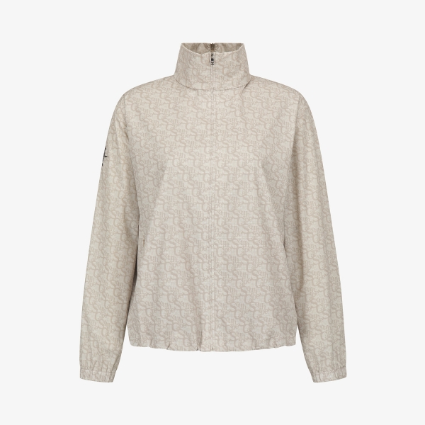 여성 사우스크로스 로고 프린트 투웨이 아노락_라이트 베이지