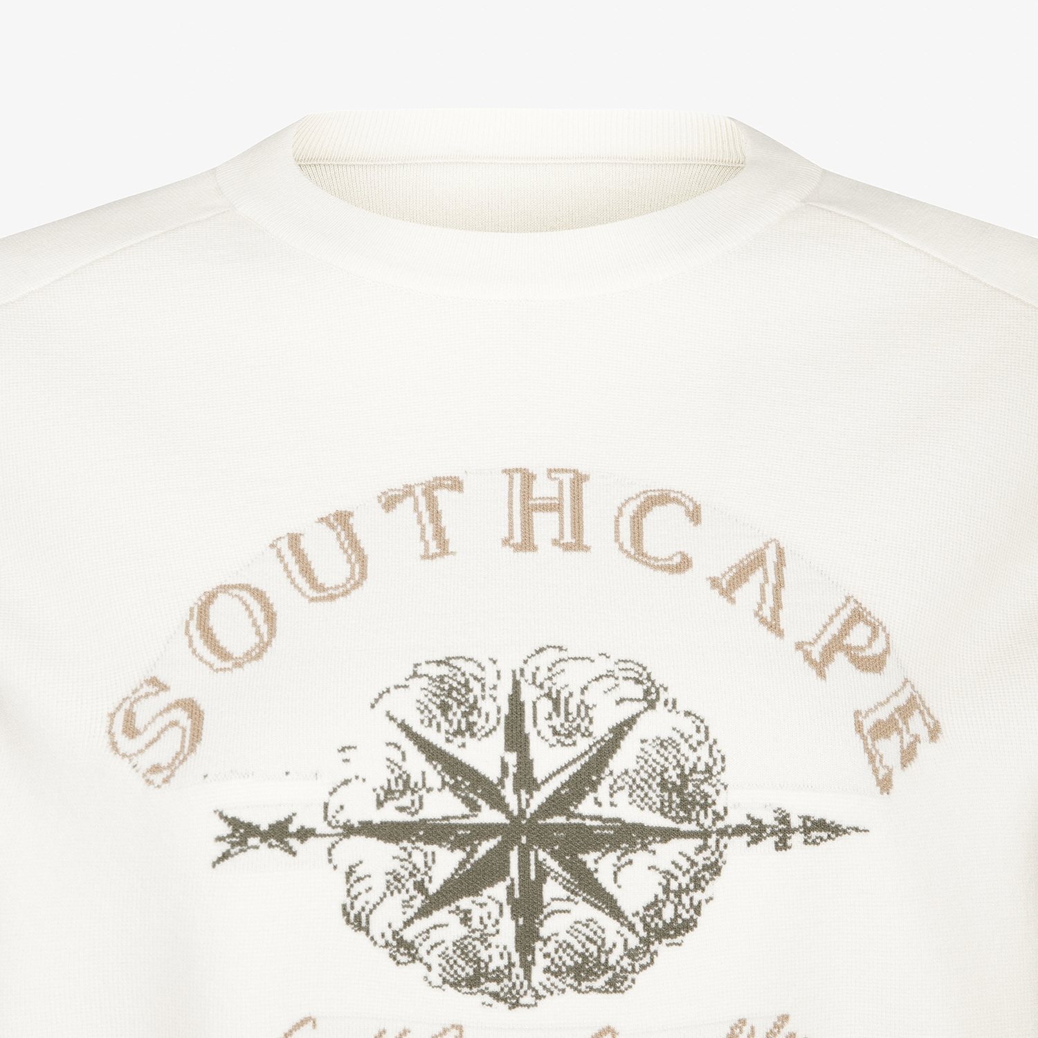 여성 사우스크로스 오버핏 라운드넥 니트 풀오버_크림