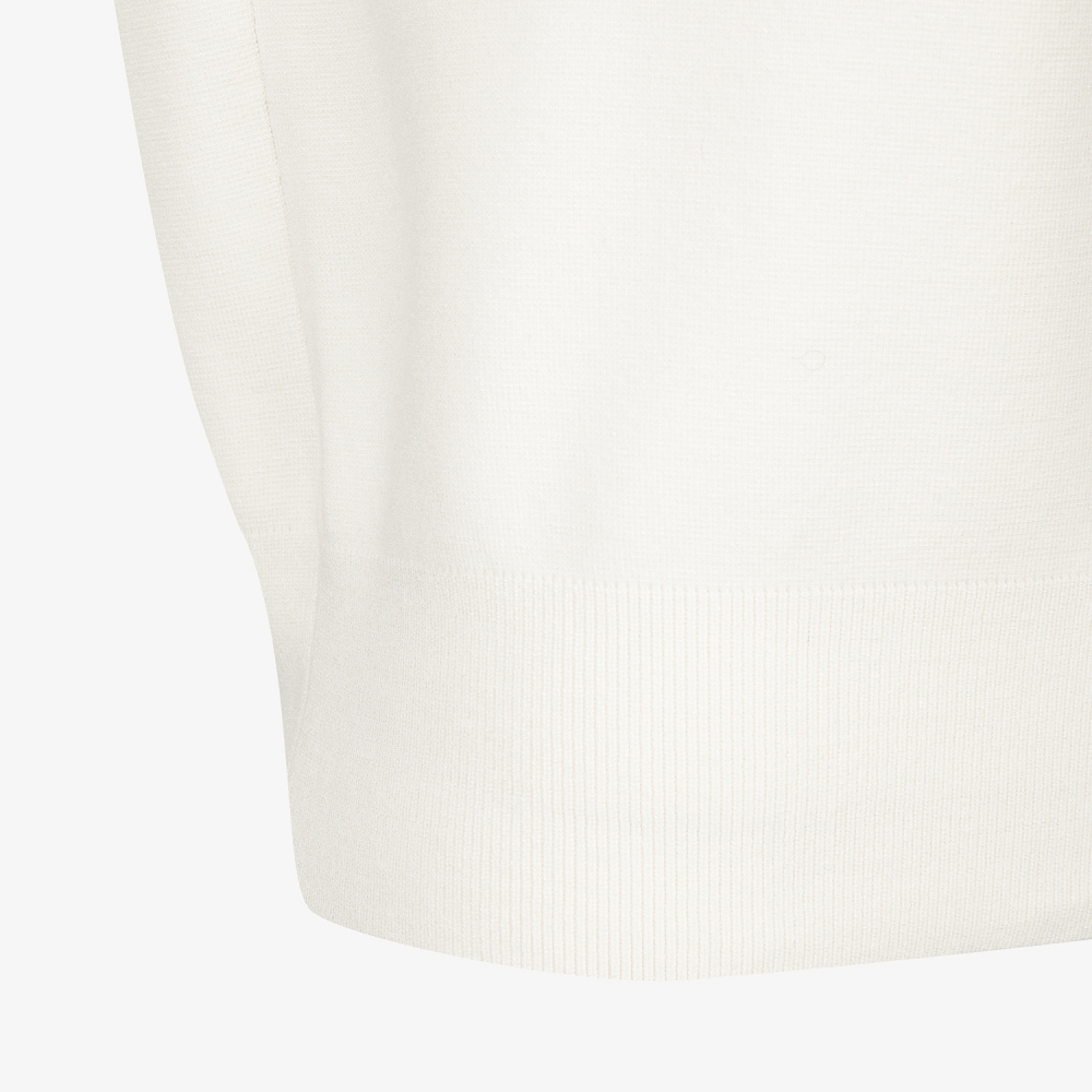 여성 사우스크로스 오버핏 라운드넥 니트 풀오버_크림