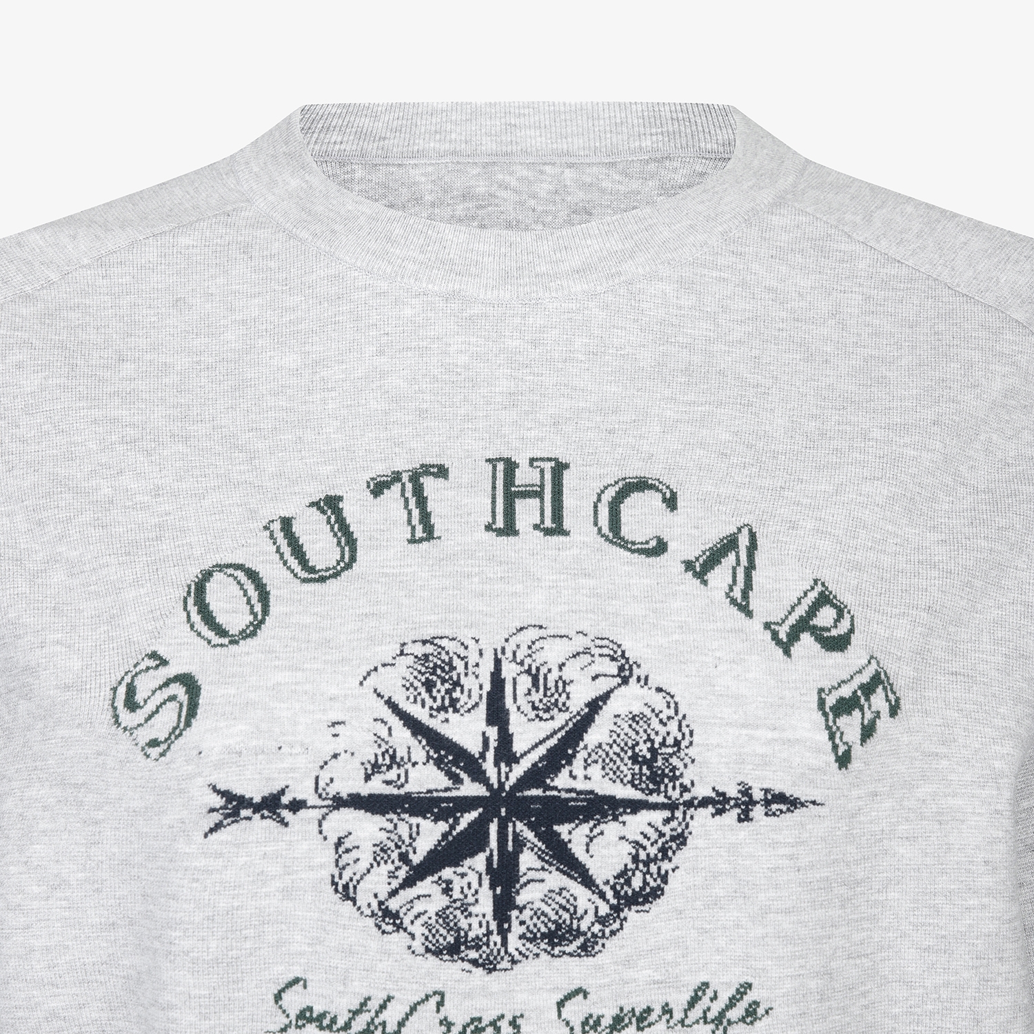 여성 사우스크로스 오버핏 라운드넥 니트 풀오버_그레이