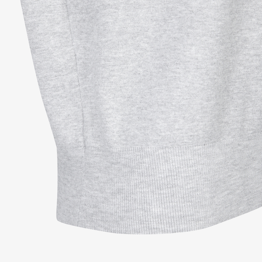 여성 사우스크로스 오버핏 라운드넥 니트 풀오버_그레이