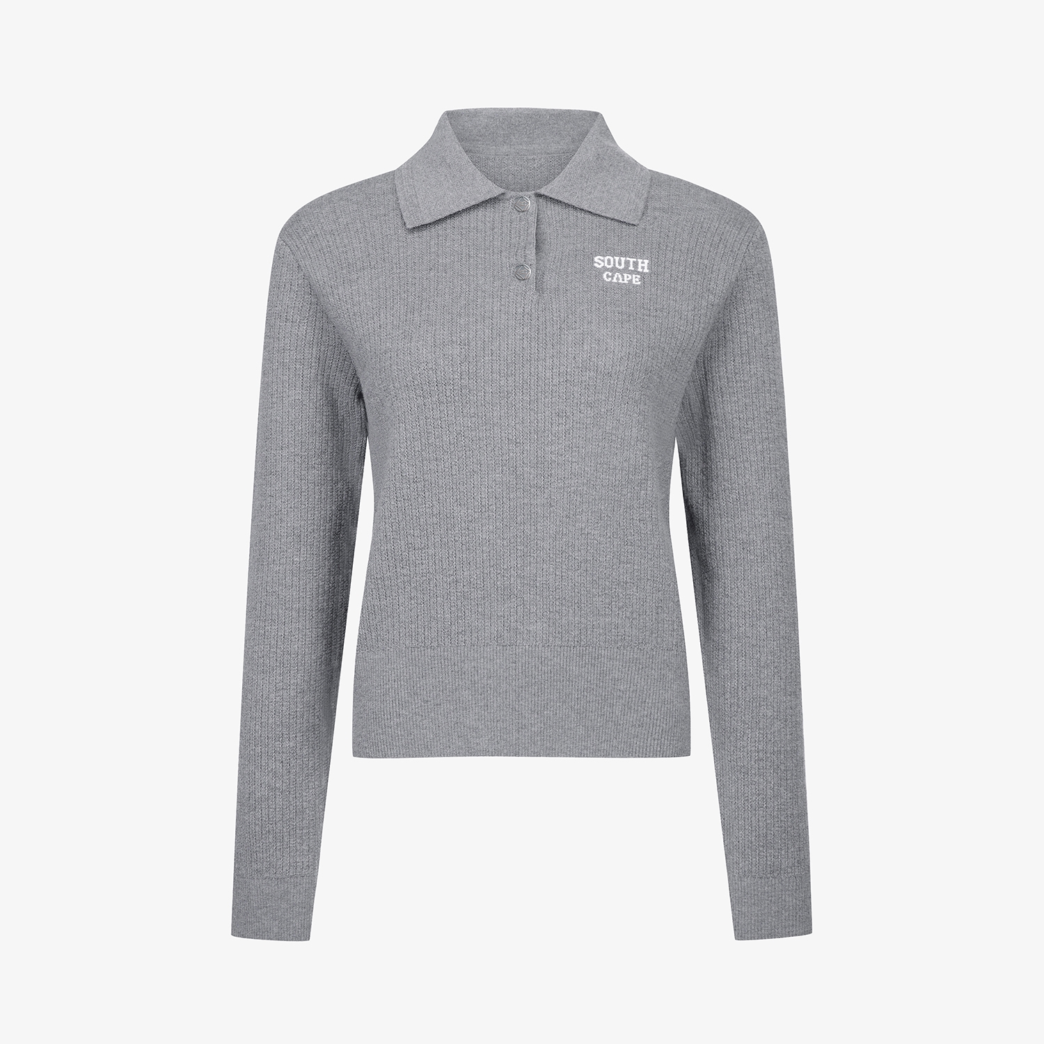 사우스케이프 여성 울 카라 니트 풀오버_그레이