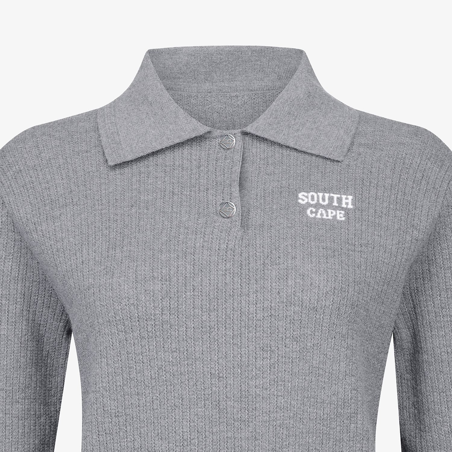 사우스케이프 여성 울 카라 니트 풀오버_그레이