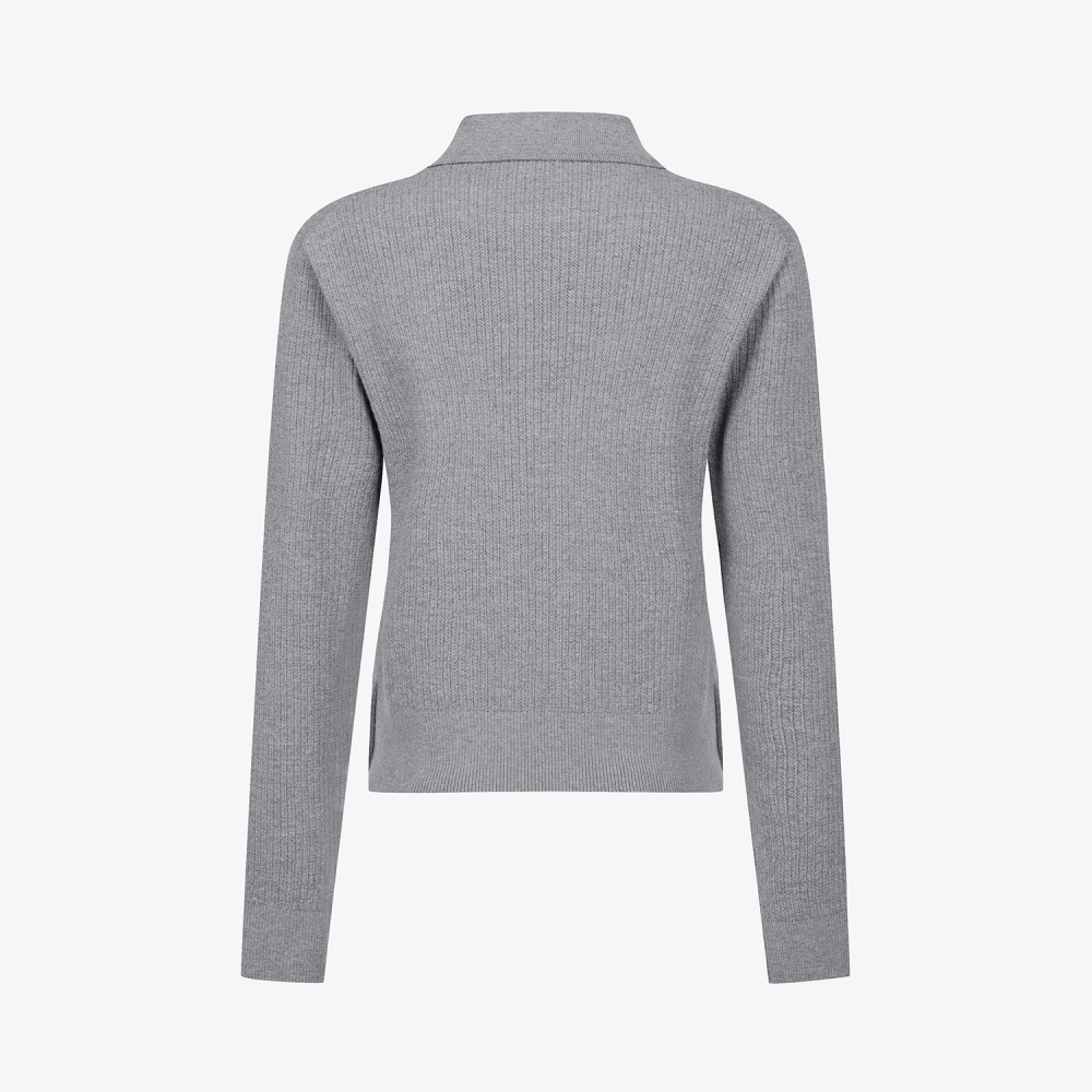 사우스케이프 여성 울 카라 니트 풀오버_그레이