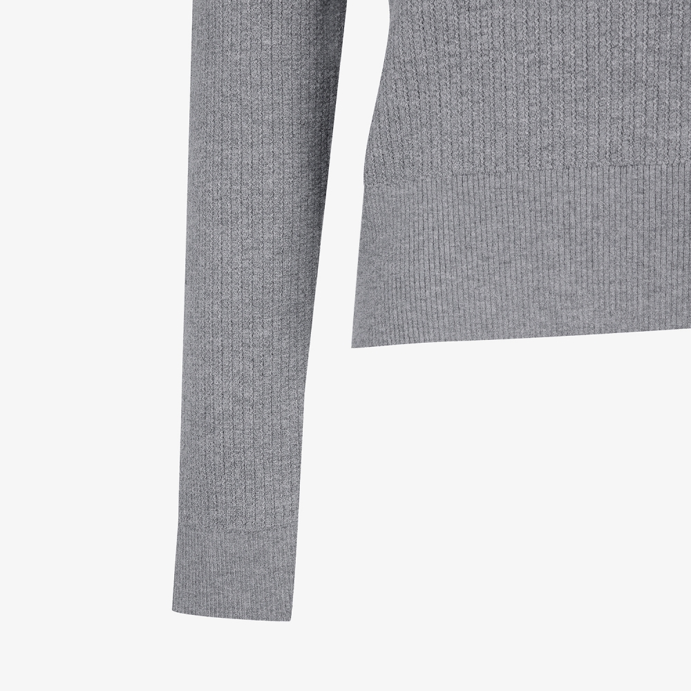 사우스케이프 여성 울 카라 니트 풀오버_그레이