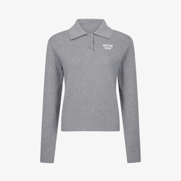 사우스케이프 여성 울 카라 니트 풀오버_그레이