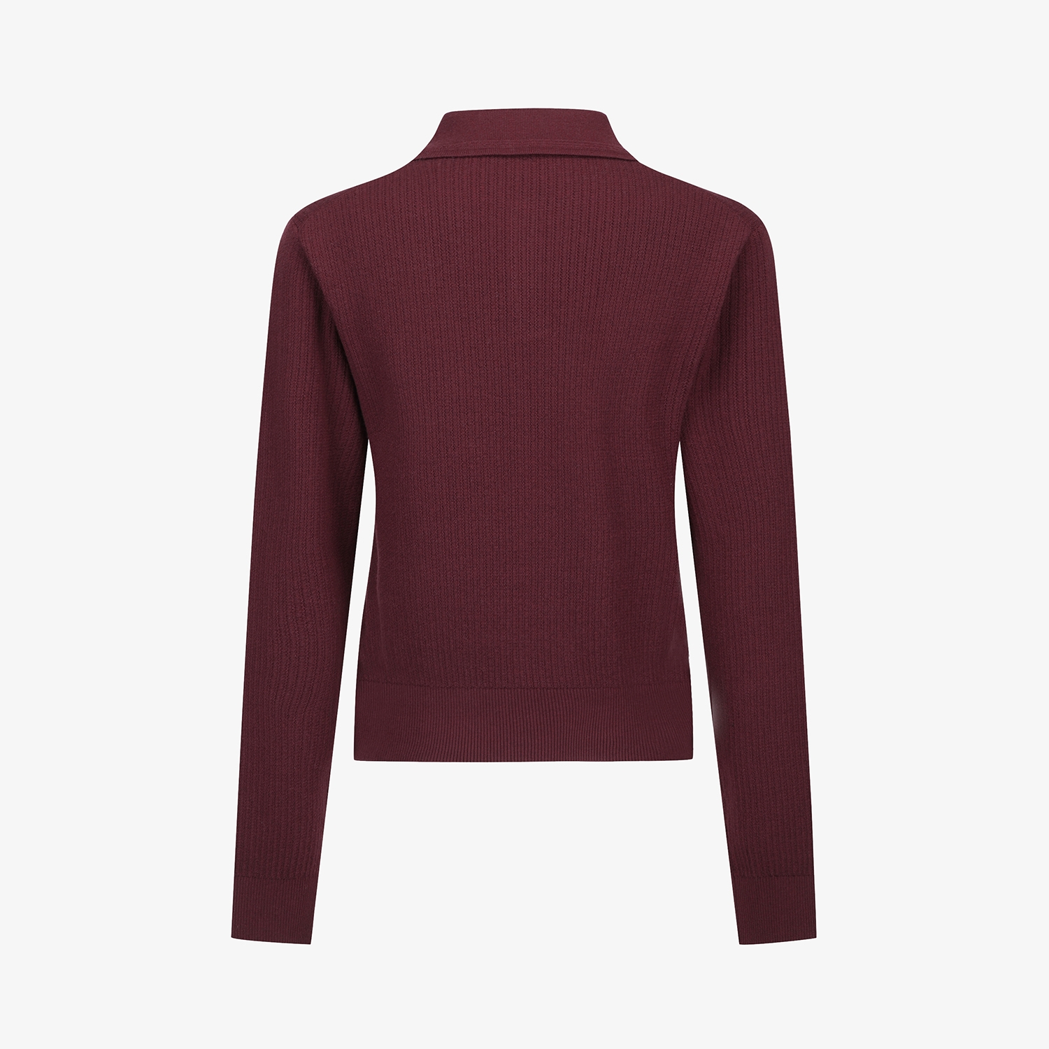 사우스케이프 여성 울 카라 니트 풀오버_와인
