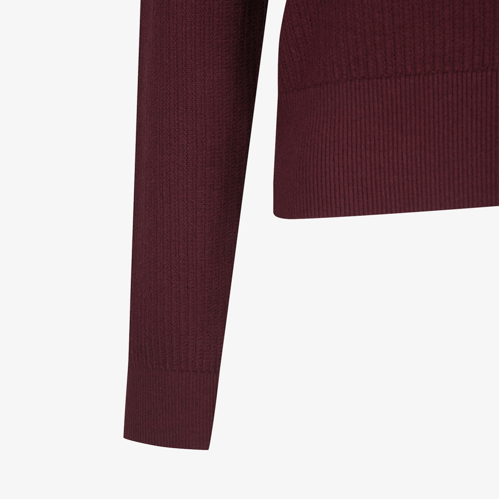 사우스케이프 여성 울 카라 니트 풀오버_와인