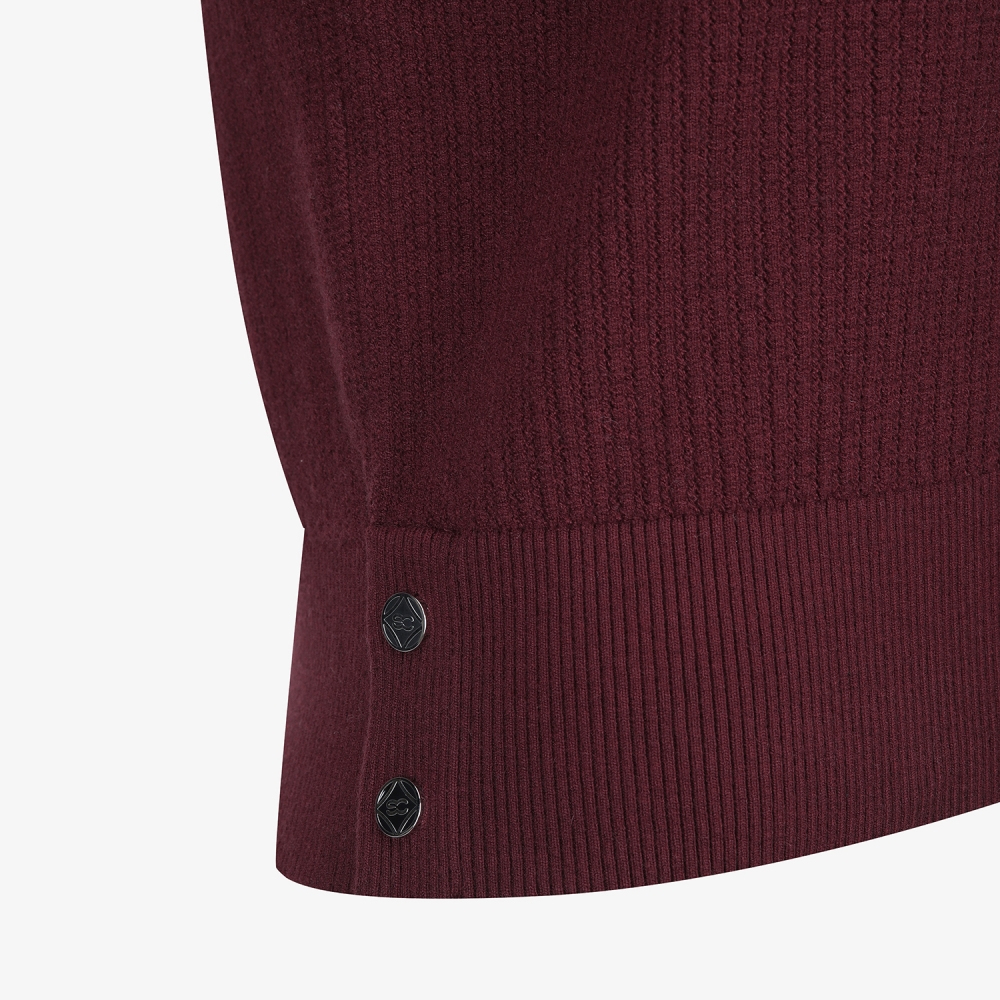 사우스케이프 여성 울 카라 니트 풀오버_와인