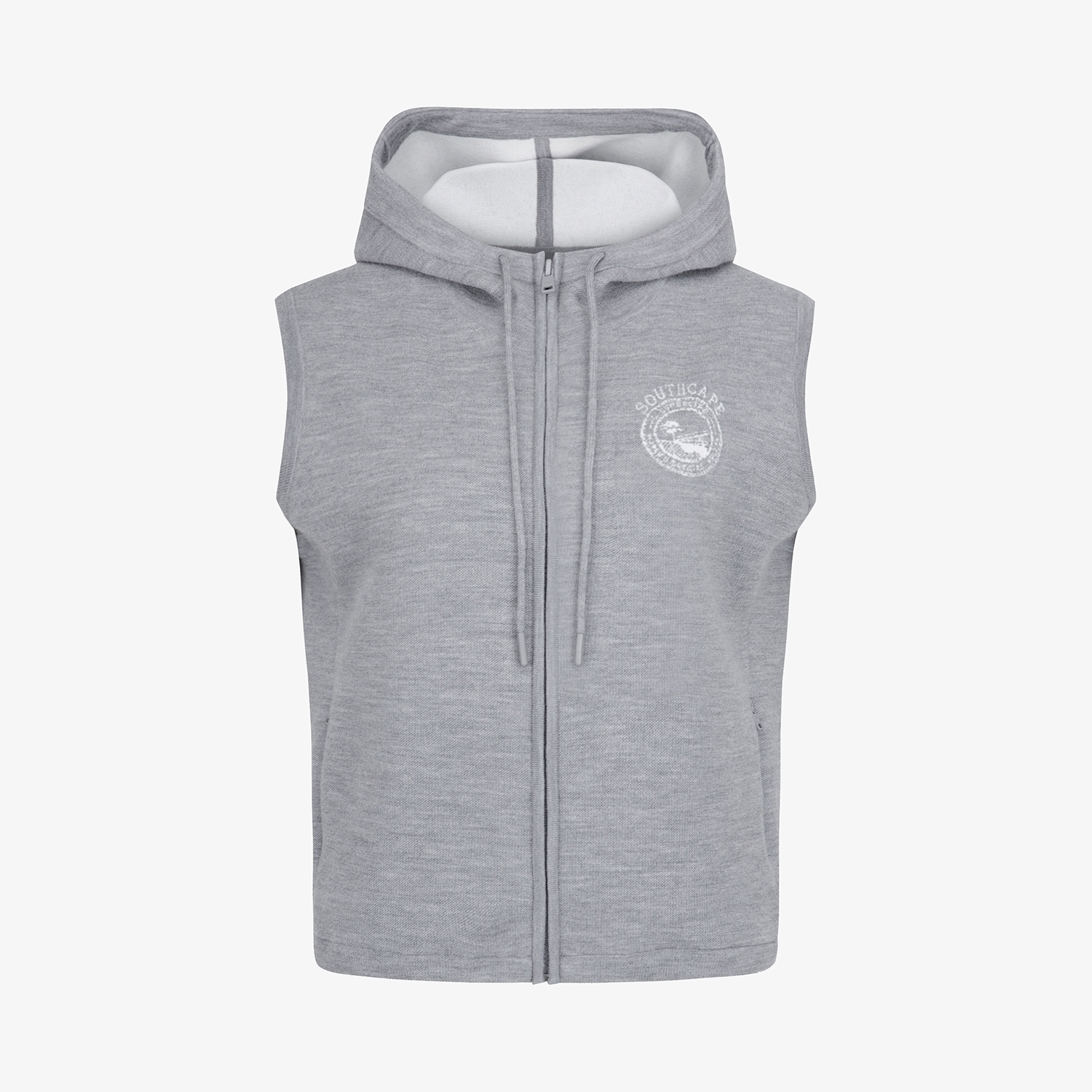 사우스케이프 여성 선라이즈 하우스 니트 집업 베스트_그레이