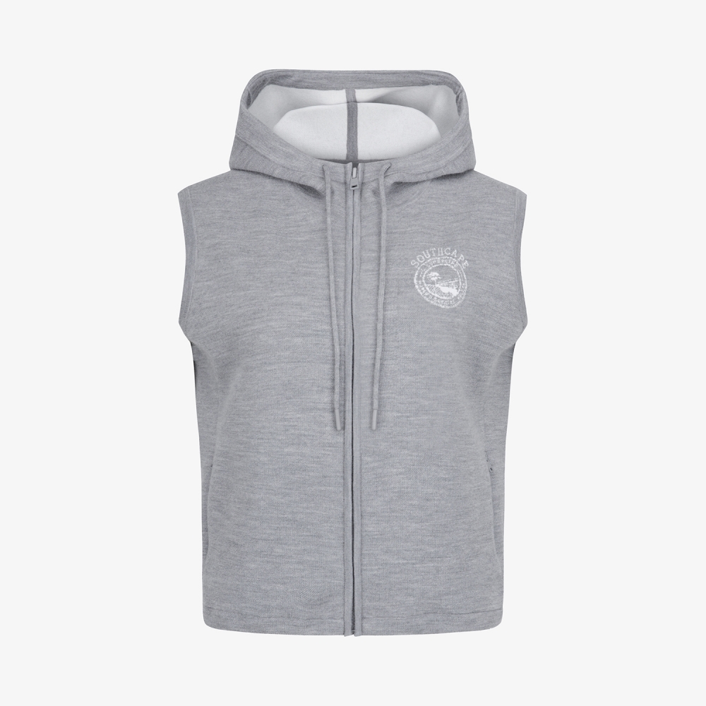 사우스케이프 여성 선라이즈 하우스 니트 집업 베스트_그레이