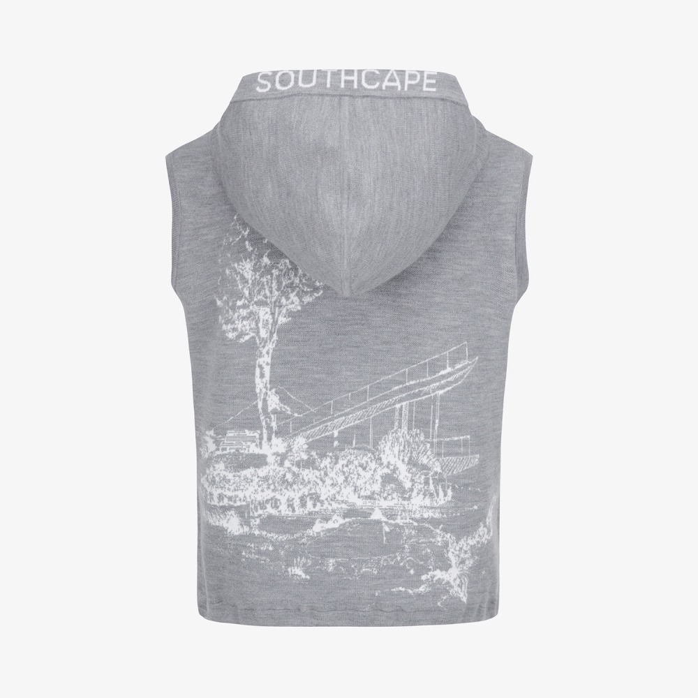 사우스케이프 여성 선라이즈 하우스 니트 집업 베스트_그레이