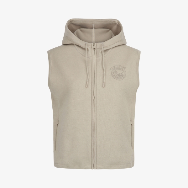 사우스케이프 여성 선라이즈 하우스 니트 집업 베스트_카키 베이지