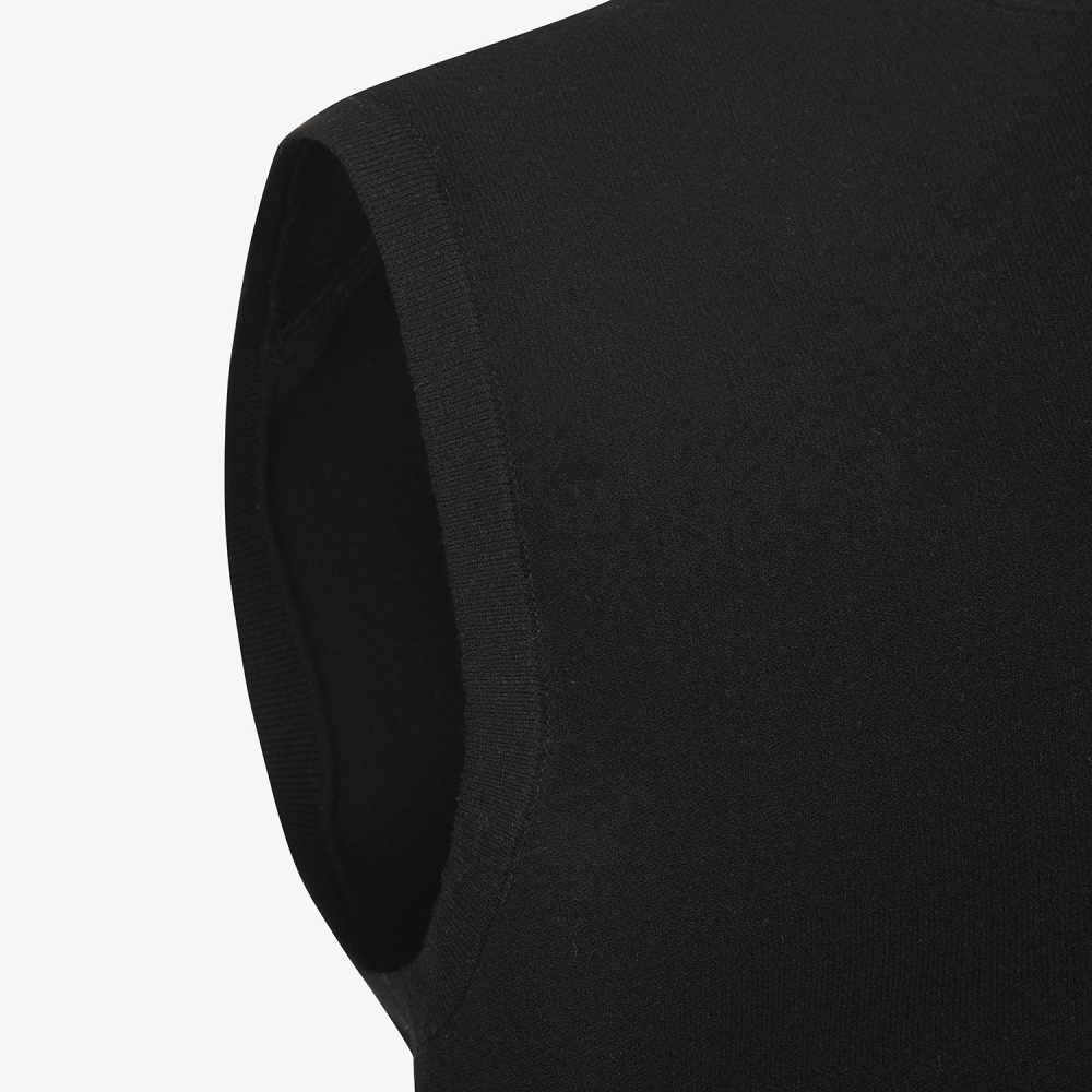 여성 사우스크로스 라운드넥 니트 베스트_블랙