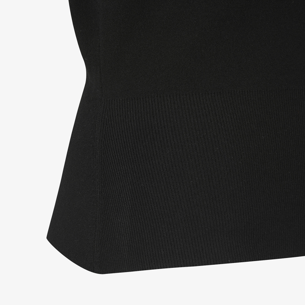 여성 사우스크로스 라운드넥 니트 베스트_블랙