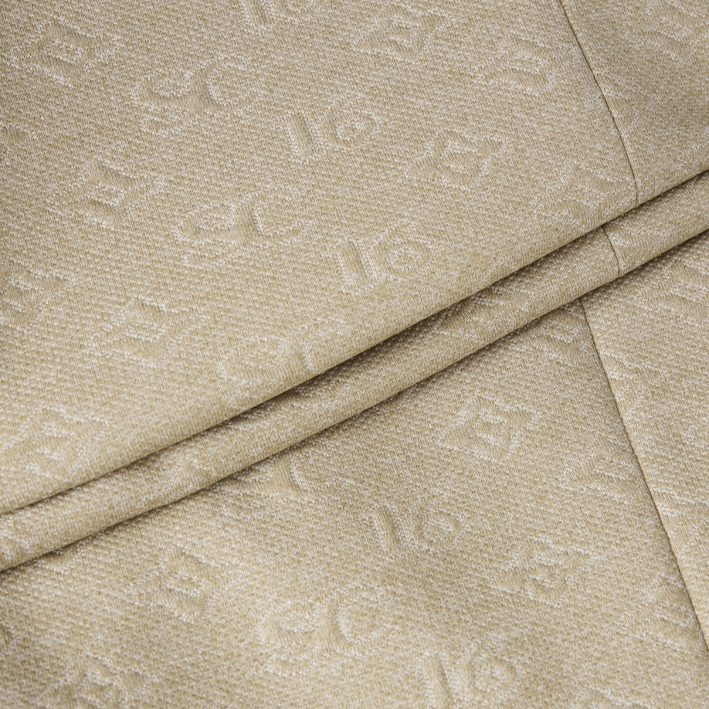 사우스케이프 여성 모노그램 패턴 자카드 스트레이트 팬츠_카키 베이지