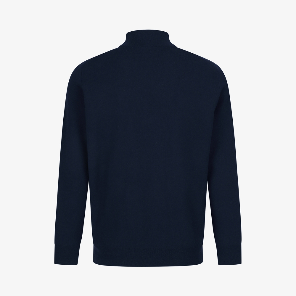 남성 사우스크로스 배색 하프집 니트 풀오버_네이비