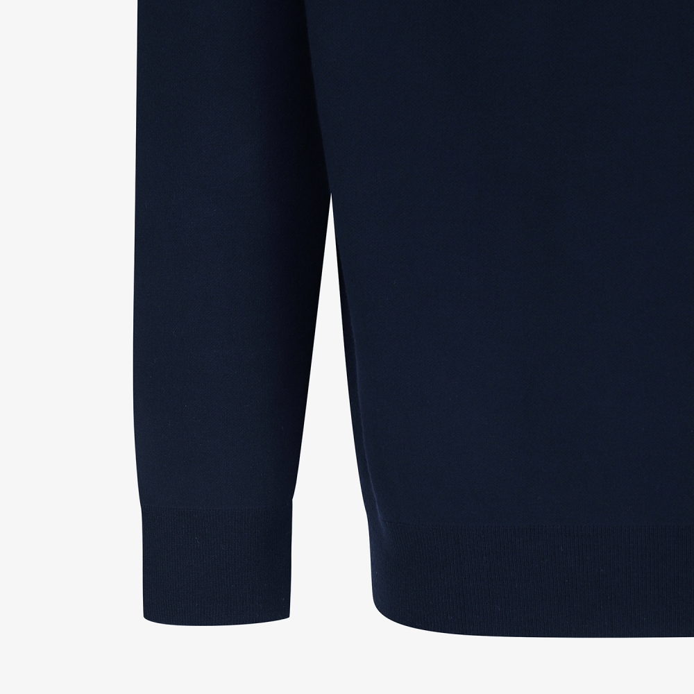 남성 사우스크로스 배색 하프집 니트 풀오버_네이비