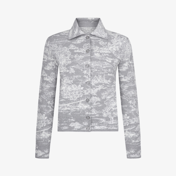 사우스케이프 여성 남해 헤리티지 카라 니트 가디건_그레이