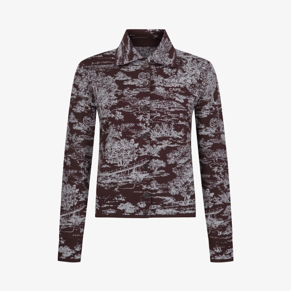 사우스케이프 여성 남해 헤리티지 카라 니트 가디건_와인