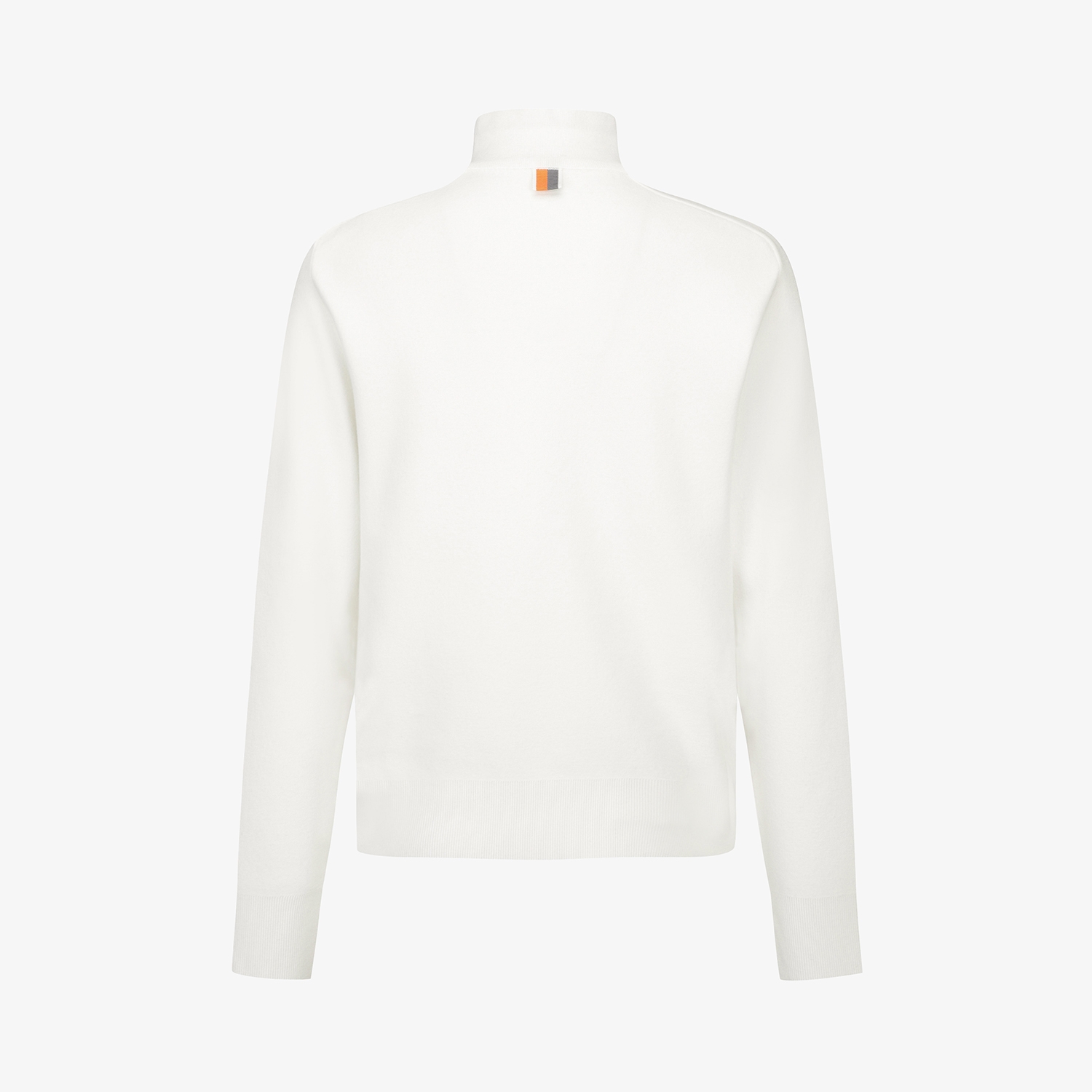 여성 사우스크로스 배색 스트라이프 하프집 니트_아이보리